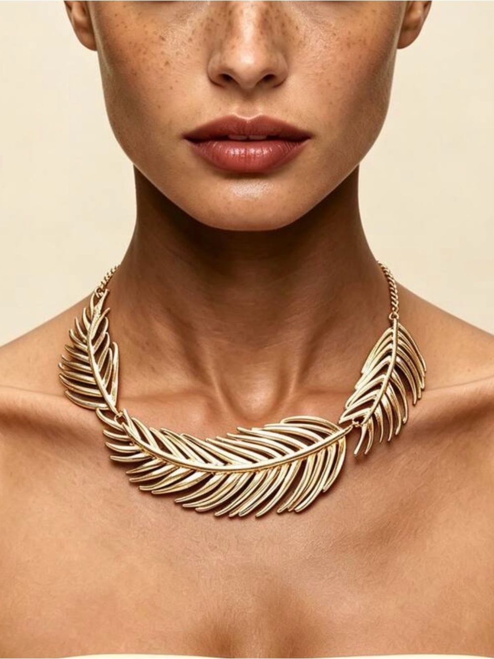Gold Leaf Statement Necklace - Women Jewelry